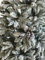 Заснеженная елка с гирляндой встроенной и шишками «Saint Paul» Сейнт Пол (Литая+пвх) 180 см / 1,8 м