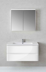 База под раковину Alba 1000 подвесная, 2 выкатных ящика soft close, L.White, , шт