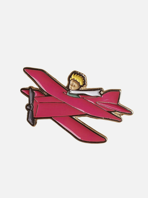 Значок эмалированный «Маленький принц. Самолёт»