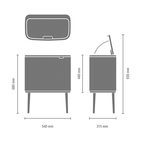 Мусорный бак 36л Brabantia Bo Touch Bin белый