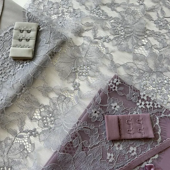 Кружево реснички серо-лавандовые (27*280 см)