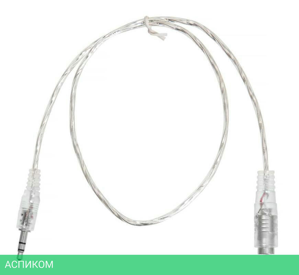 Кабель-удлинитель аудио Buro CAB025-1m Jack 3.5 (m)/Jack 3.5 (f)1м. прозрачный