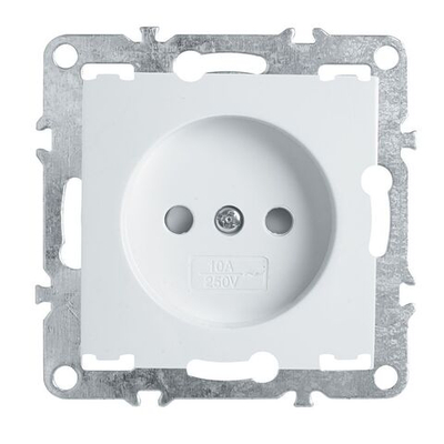 Розетка 1-местная б/з (механизм), STEKKER, PST10-9109-01, 250В, 16А с защитной шторкой, серия Эрна, белый 39316