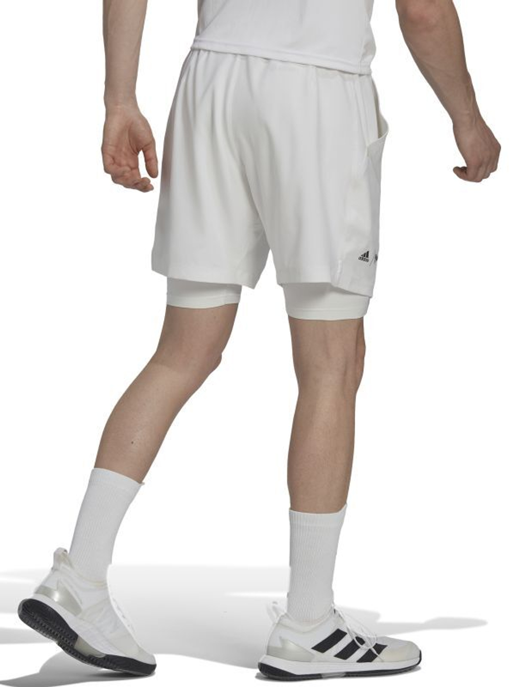 Мужские теннисные шорты Adidas London 2in1 Shorts 7" - белый