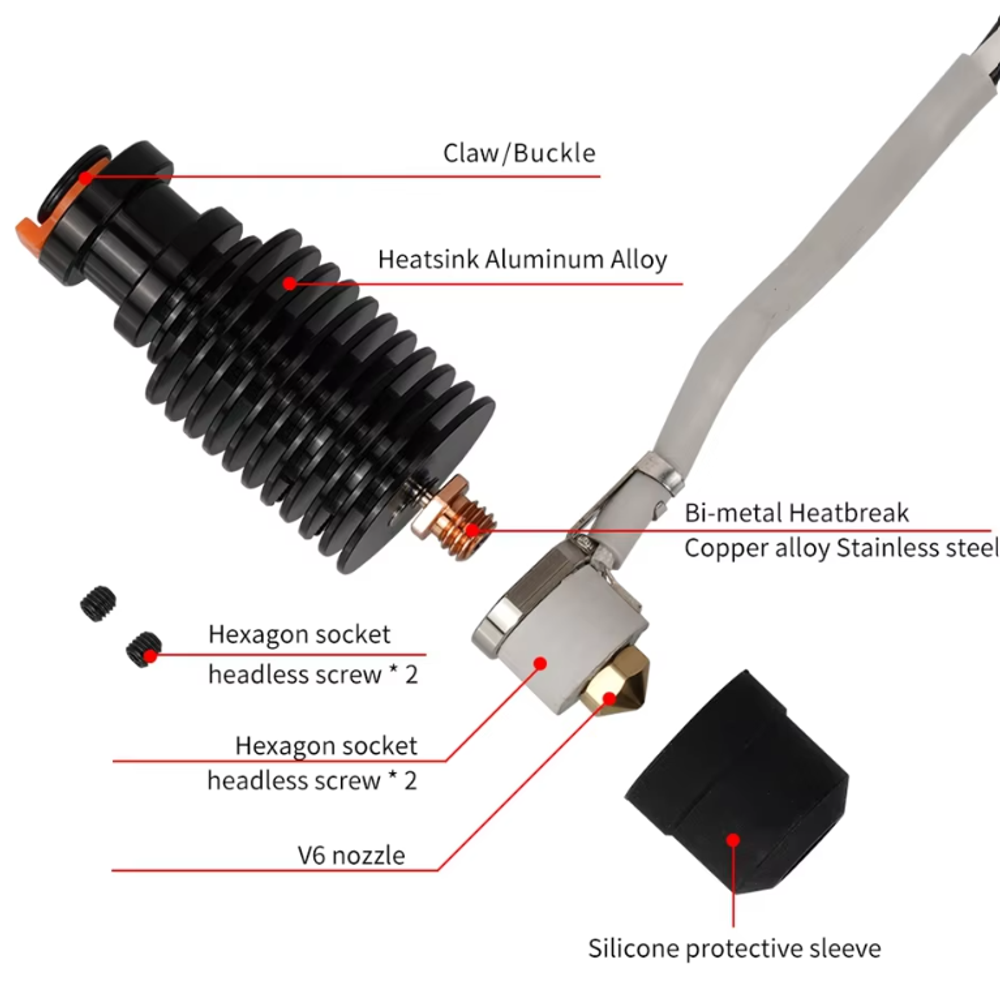 Печатная головка CHC-V6 Hotend 24 В 50 Вт с керамическим нагревателем