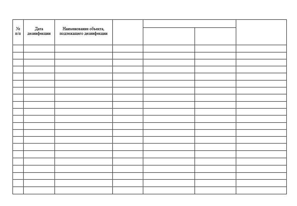 Журнал учета дезинфицирующих средств в оптовой фармацевтической компании