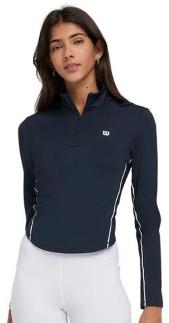 Женская теннисная футболка (dł. Рукава) Wilson Brentwood Half-Zip Longsleeve - Размер M