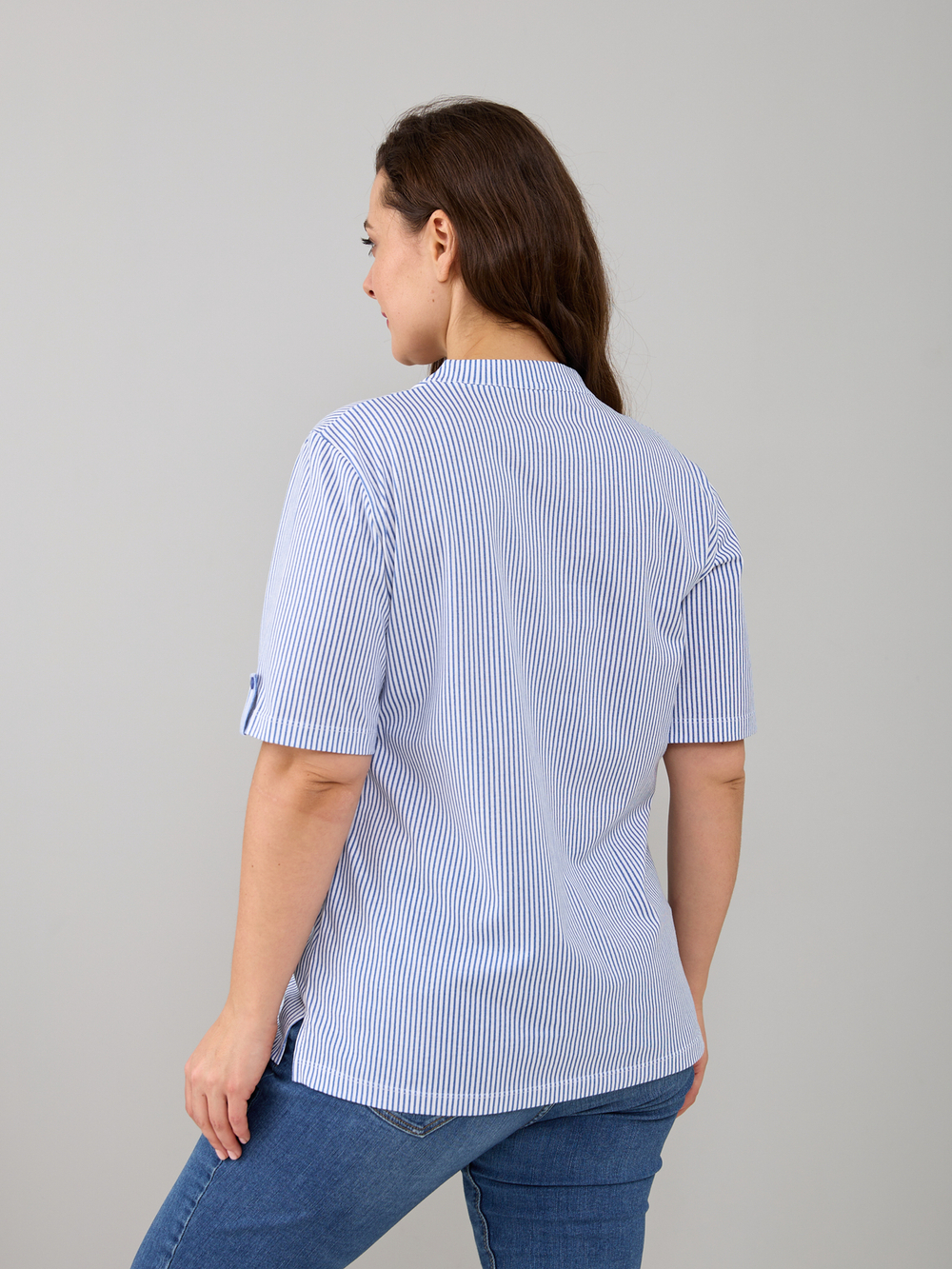 Блузка БЛ-122/белый-цепочкацветы-п