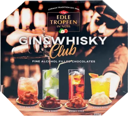 Конфеты пралине с джином и виски/ромом и джином Edle Trophen 200г в ассортименте