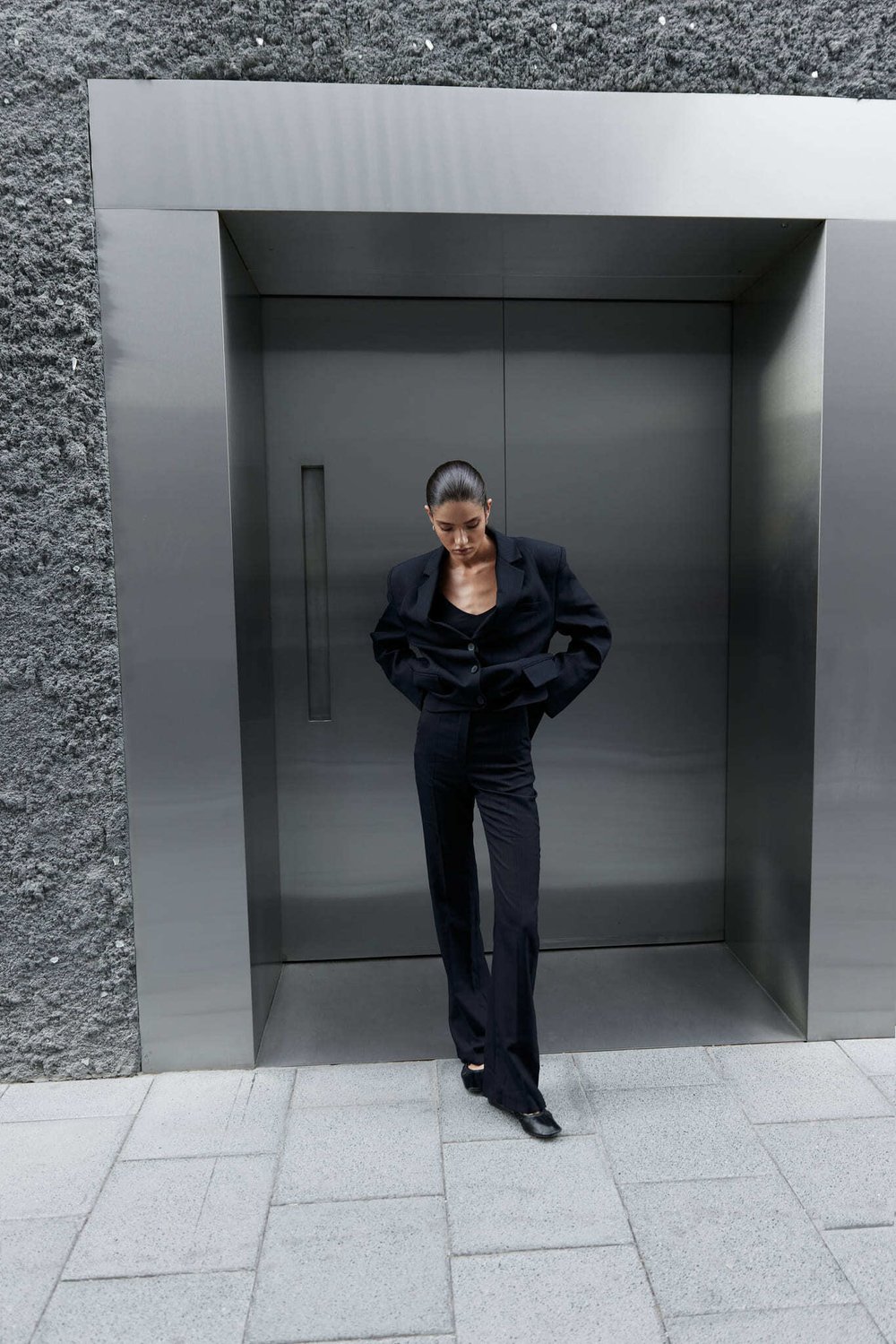 Брюки палаццо в полоску