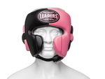 Шлем боксерский LEADERS LS MEX WAVE BK/PNK 1/2 ( кожа, черный/розовый)