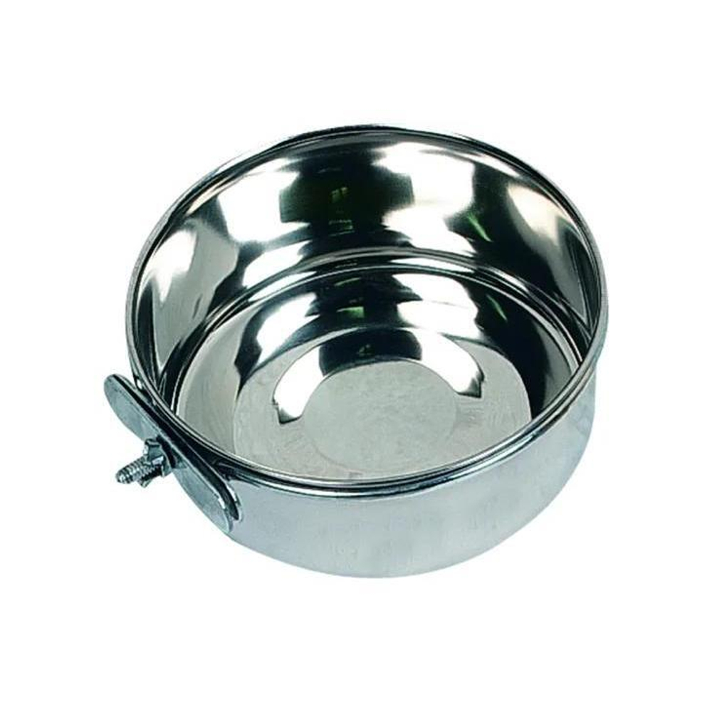 Миска для птиц Flamingo Avaro Hook Inox M, размер 13x13x5.5см.