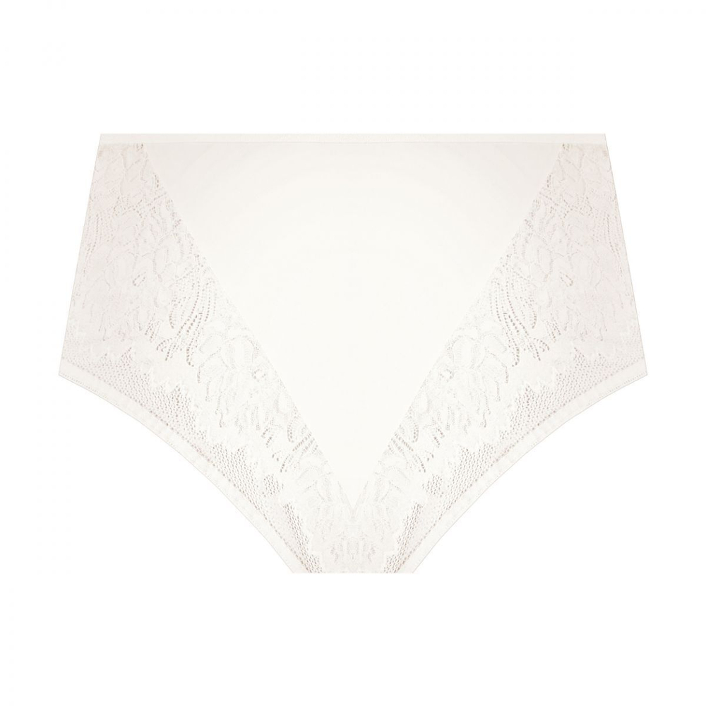 Трусики-слипы с широкими кружевными вставками (Размер: XXL) (Цвет: кремовый)