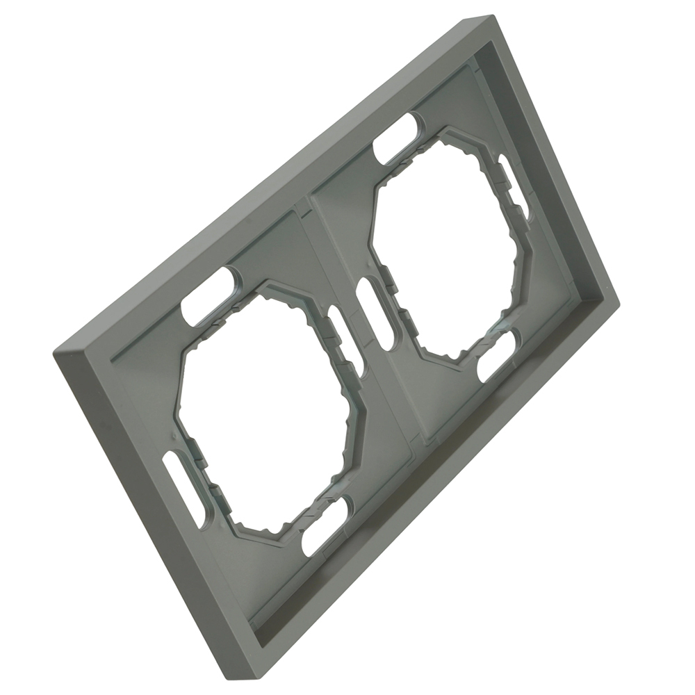 Рамка STEKKER, PFR00-5002-10 2-местная, серия Эмили, платиново-серый, soft touch 49963