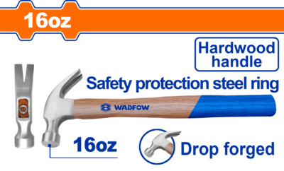 Молоток-гвоздодер 450 гр (6/24) WADFOW WMB3316