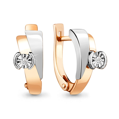 941937к Серьги из Золота с бриллиантами из коллекции "Иллюзия"