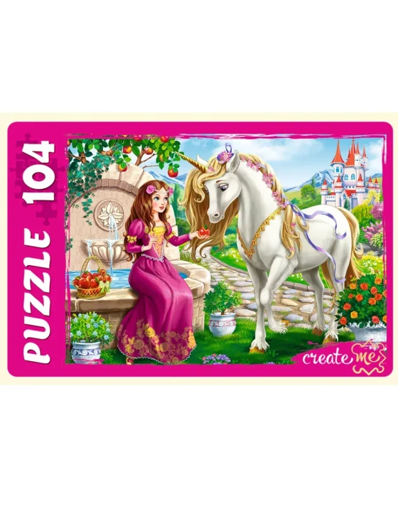 Пазл Принцесса и волшебный единорог, 104 элемента
