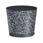 Горшок для цветов Stone Flower D100 мм, 0,5л с прикорневым поливом с декором (серый)