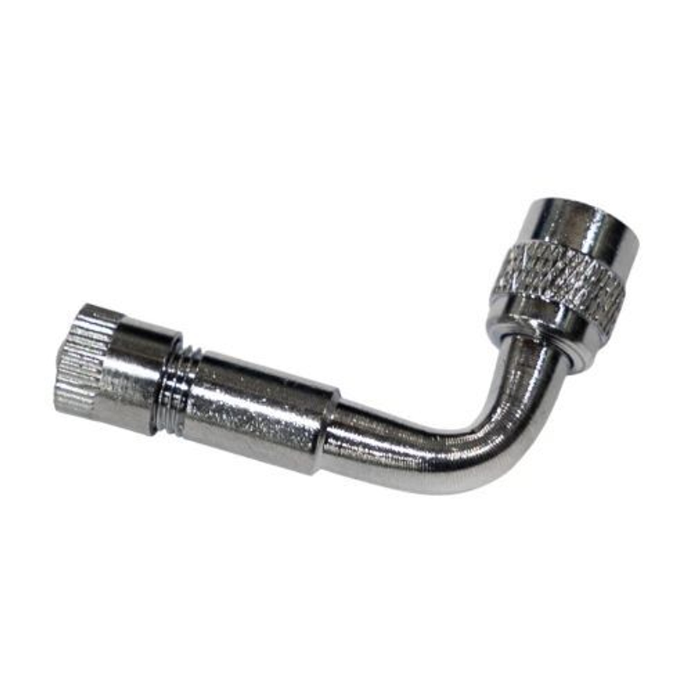 Переходник удлинитель для подкачки на ниппель вентиль 90 градусов серебристый