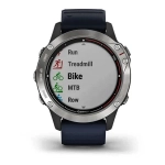Смарт-часы Garmin Quatix 6 серые с синим ремешком 010-02158-91