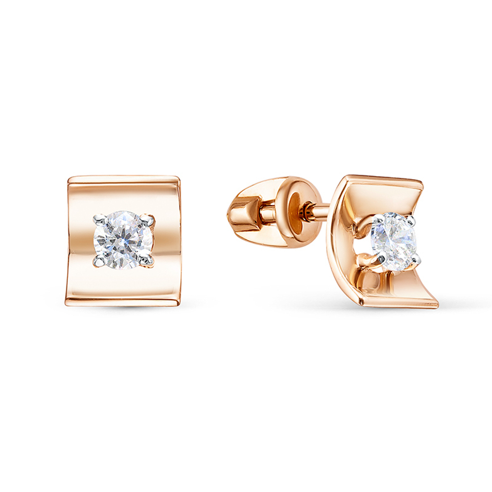 Серьги из золота 585 пробы с Фианит