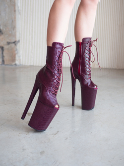 DRAGON. Ботильоны четверки. Эко кожа Лак. Открытые - SHDB-029-4-zme-cher