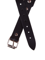 Маска из натуральной кожи с контрастной строчкой по краю (Цвет: черный)