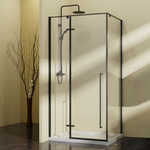 Душевой уголок Слим-Н (Slim-N) Vincea VSR-5SN9010CLB, 1000*900, черный, стекло прозрачное