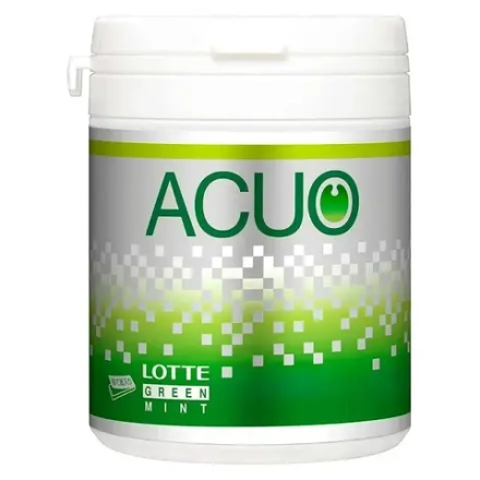 Жевательная резинка ACUO Clear Green Mint Bottle зелёная мята, Lotte, 140г