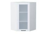 Шкаф верхний угловой остекленный Флэт Плюс