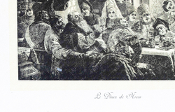 Домашний ужин (Le Dîner de Hoces). Россия. XIX век. Резцовая гравюра. 68 х 57.
