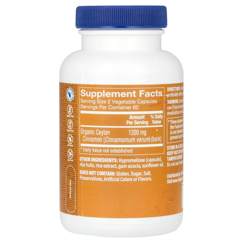 The Vitamin Shoppe, Цейлонская корица, 120 растительных капсул (600 мг на капсулу)