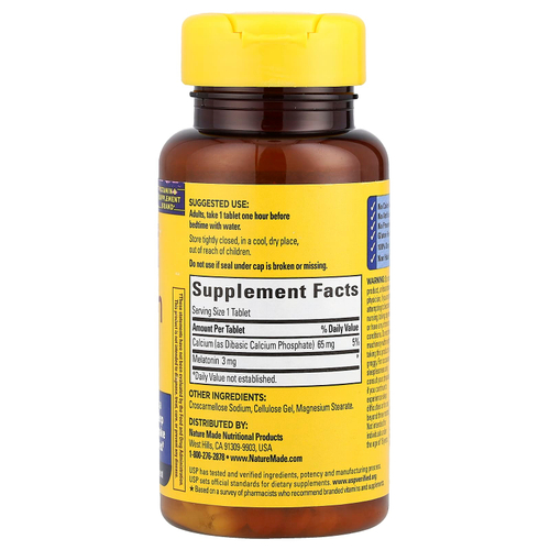 Nature Made, Мелатонин, 3 мг, 120 таблеток