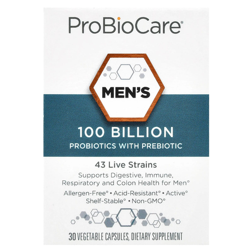 ProBioCare, Пробиотики для мужчин с пребиотиком, 30 растительных капсул