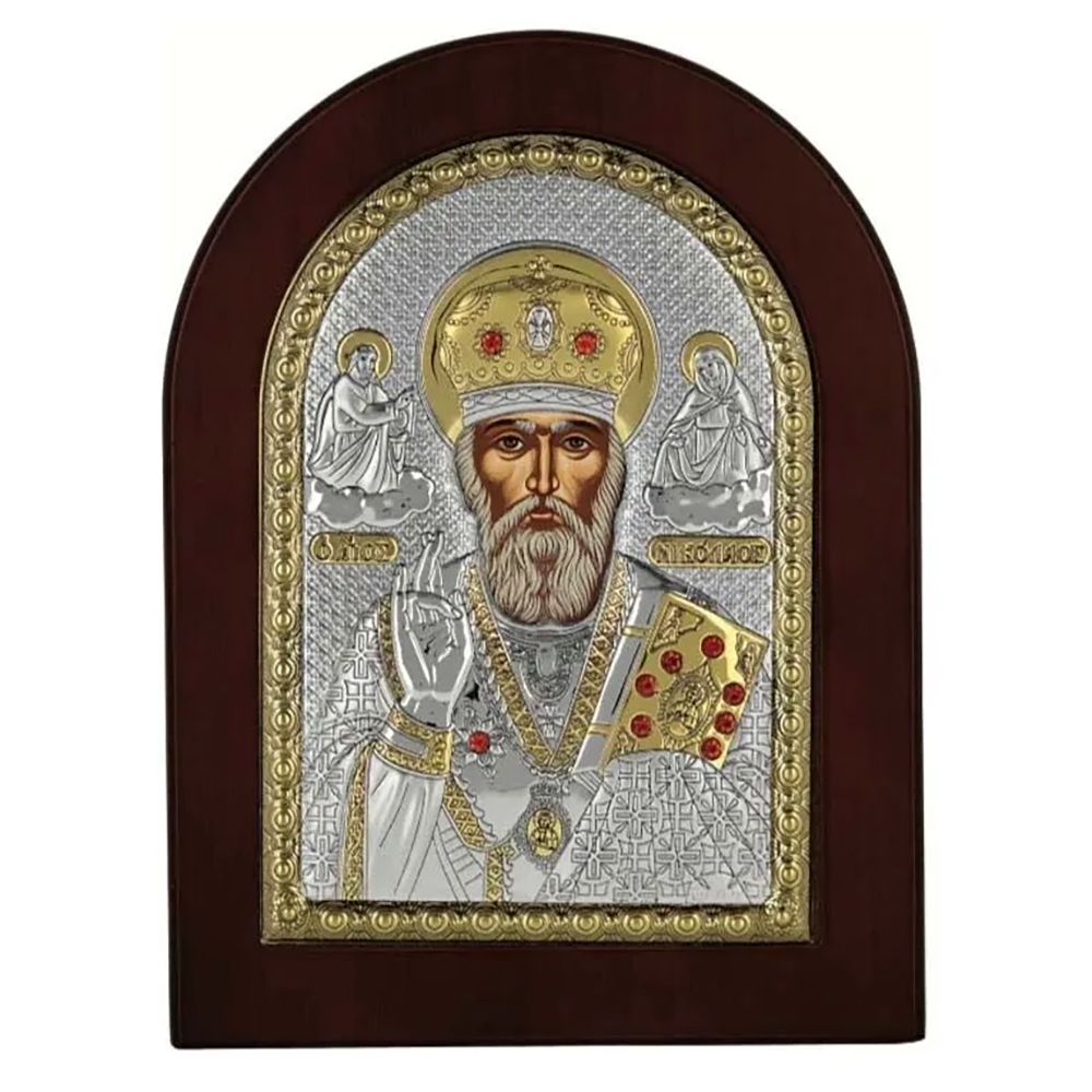 Николай Чудотворец (Угодник). Икона в серебряном окладе.