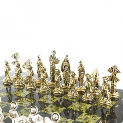 Шахматы из металла  Шахматы "Дон Кихот" доска 40х40 см камень змеевик  G 122652