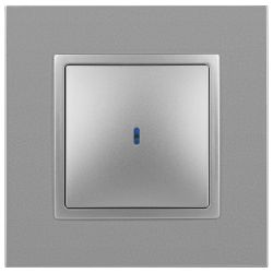 14-1102-03 ЭРА Выключатель с подсветкой, 10АХ-250В, IP20, Эра Elegance, алюминий