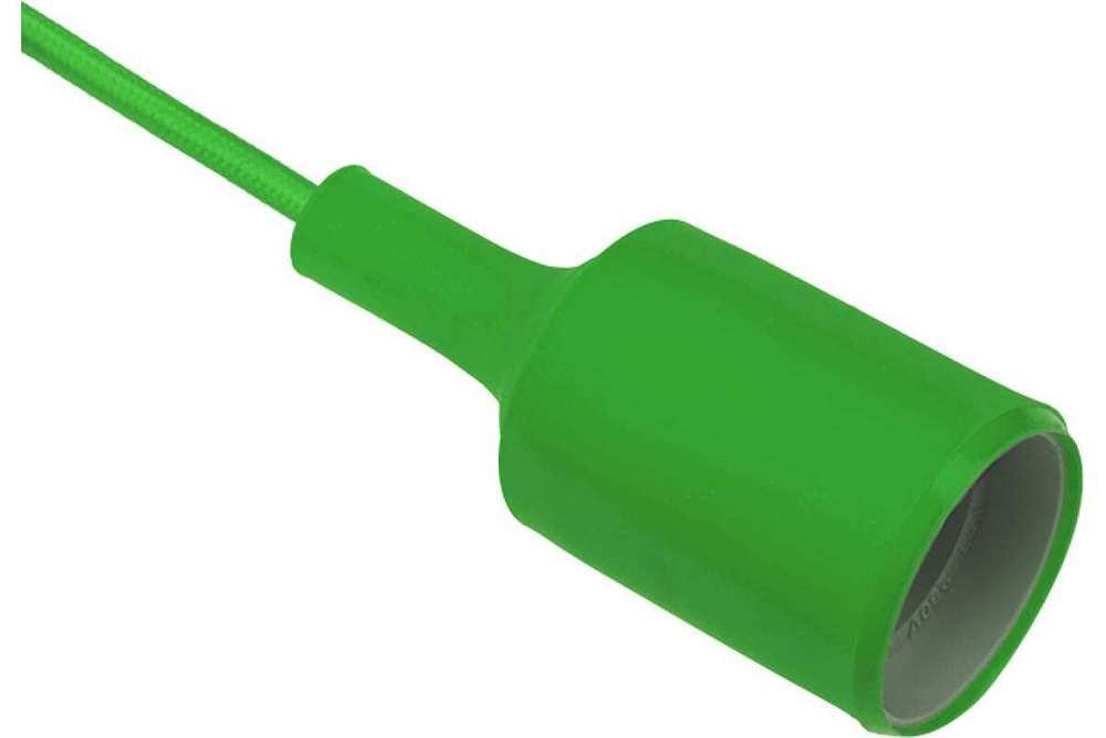 Патрон REXANT E27 силиконовый со шнуром 1 м зеленый 11-8886