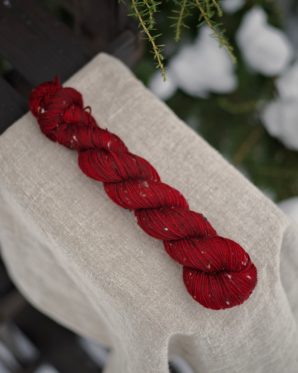 Носочный твид "Deep red" (темнее) 50 г