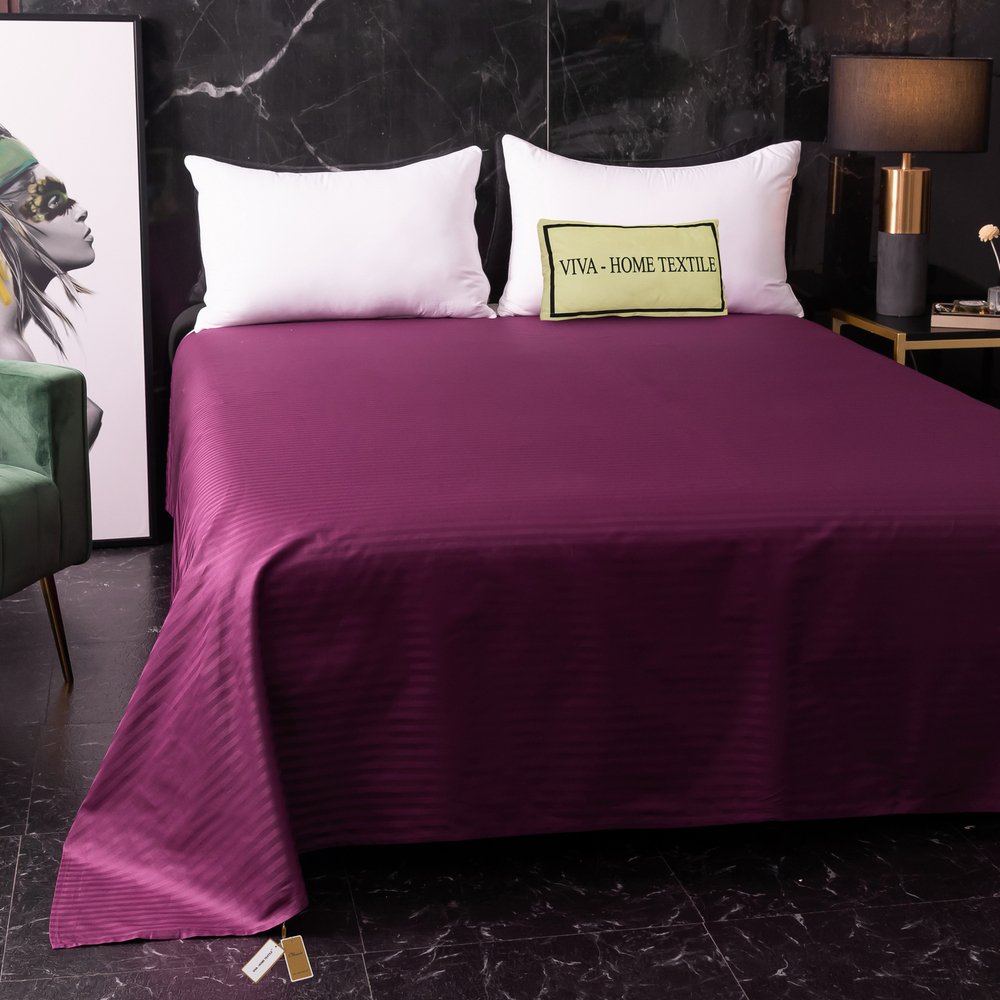 Простыня Страйп Сатин Однотонный 100% хлопок R1CT034
