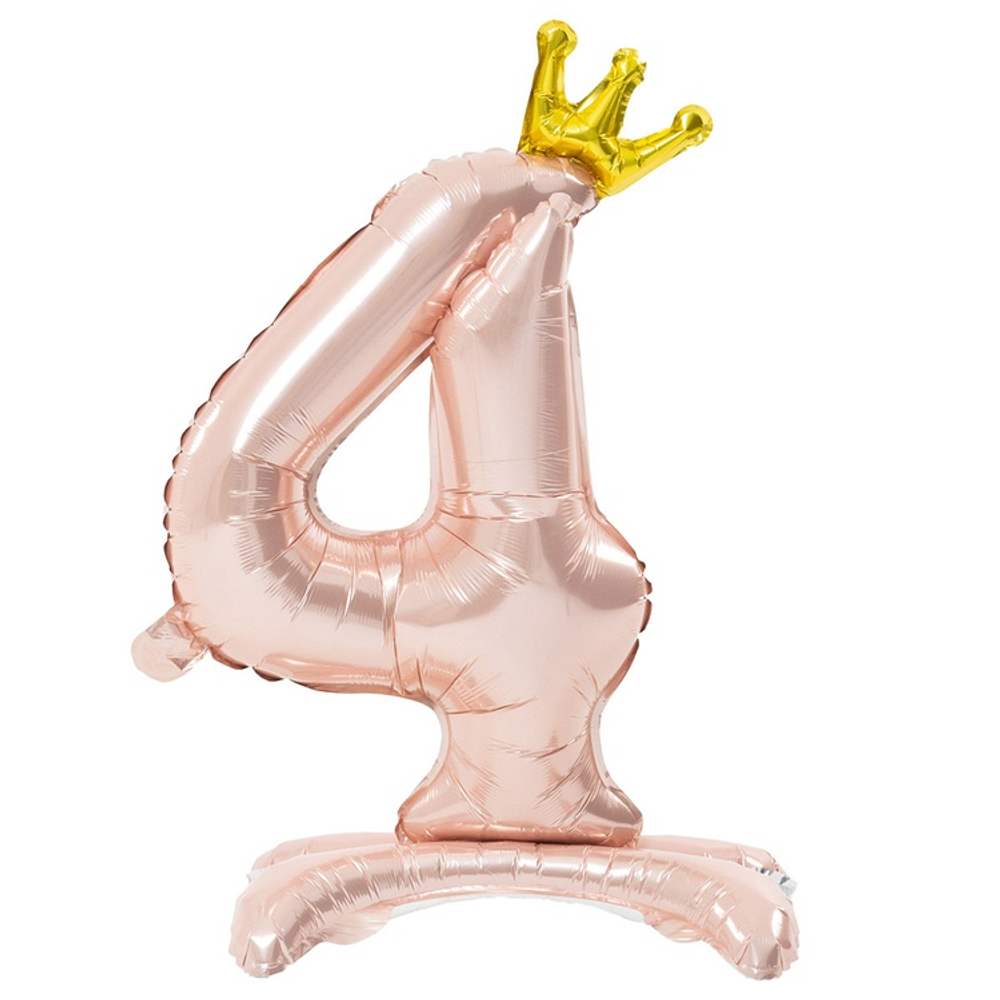 Шар фольгированный Цифра 4 81 см (Розовый)