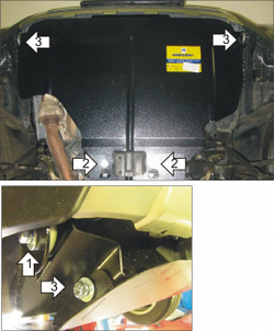 Защита картера Двигателя. 2 мм, Сталь. для Subaru Forester 2008-2013 MOTODOR.02219
