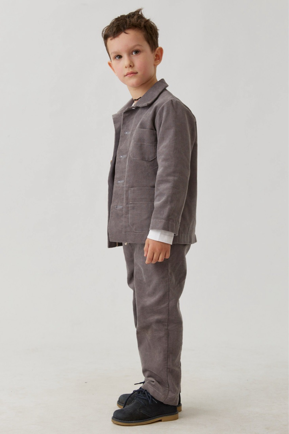 Детский жакет из серого вельвета