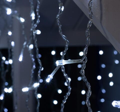 Гирлянда с прозрачной нитью и белым свечением «Бахрома» (3х0,9 м)