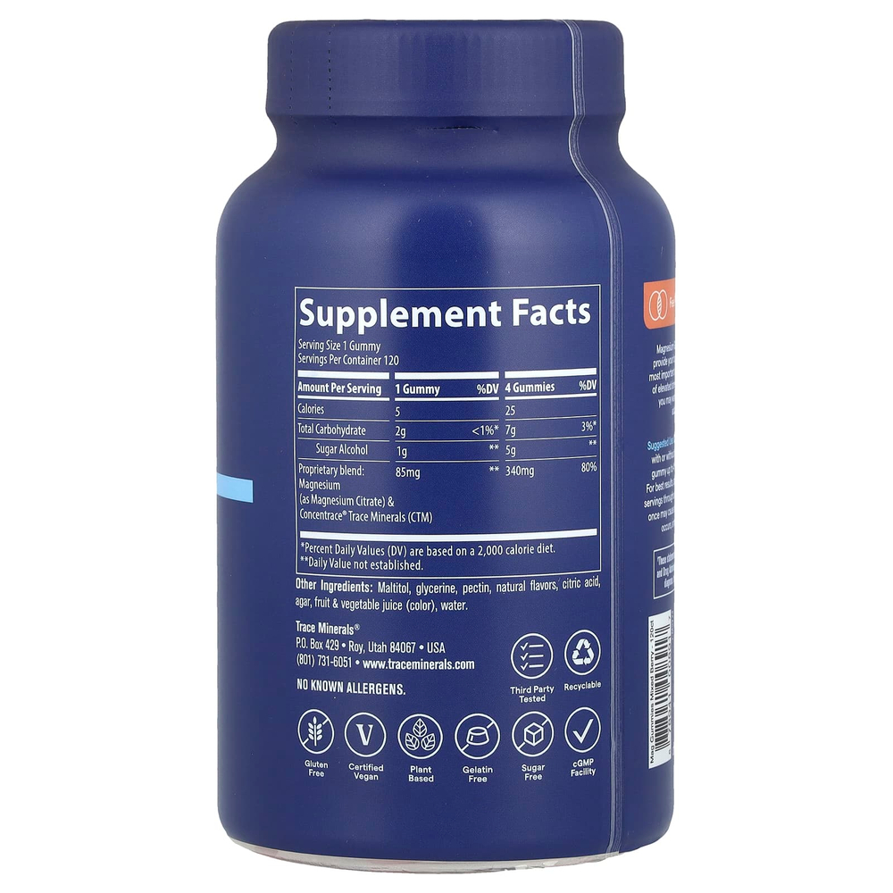 Trace, Жевательные мармеладки с магнием, ягодное ассорти, 120 жевательных таблеток