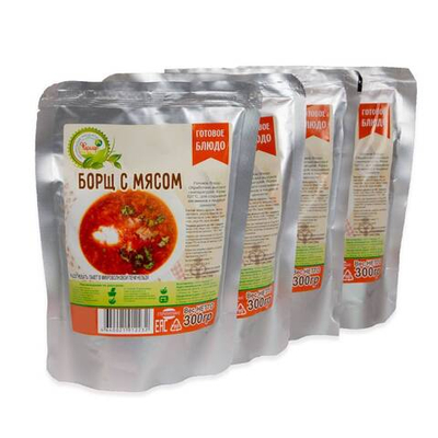 Борщ с мясом, реторт пакет Набор 4 шт. (Фермер)