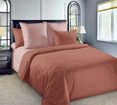 Постельное белье перкаль однотонное 2 спальное с Евро Летний закат