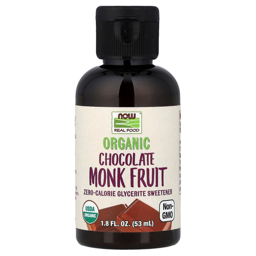 NOW Foods, Real Food, органический архат, низкокалорийный глицеритовый подсластитель, шоколад, 53 мл (1,8 жидк. унции)