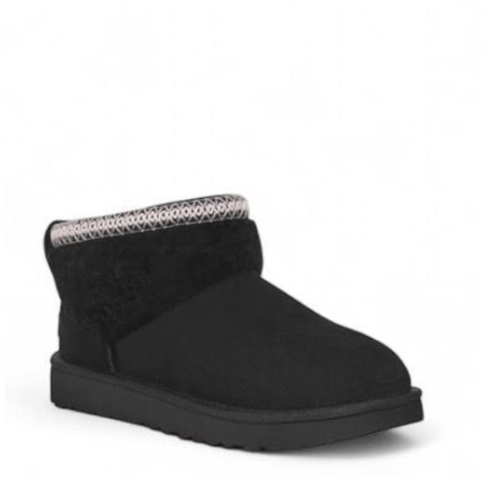 UGG Classic Ultra Mini Maxi Curly Boot Black