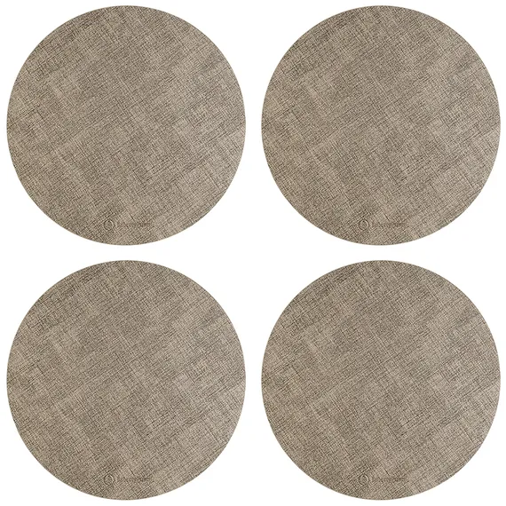 Набор из 4-х сервировочных салфеток leanera, D35 см, песочные